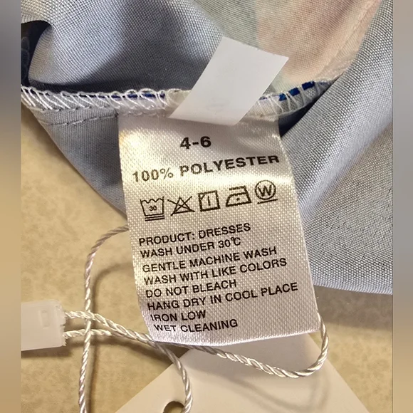 Women's Small Beach Spaghetti Straps Sundress Blue Pink Floral Summer Dress NWT - Picture 12 of 16